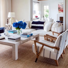 Hamptons Residence Family Room with neutral palette.
