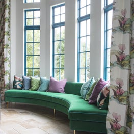 Curved Emerald Window Seat