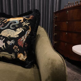 Portfolio: Cozy and inviting textures welcome you to sit back and relax with your favorite cocktail.