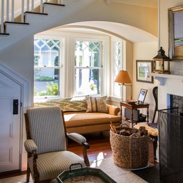 Buzzards Bay Residence, Living Room, Vintage Window, Seat