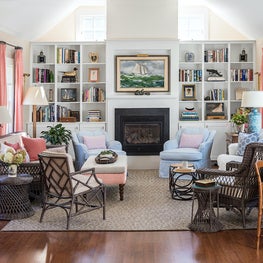 Traditional Maine summer cottage living room