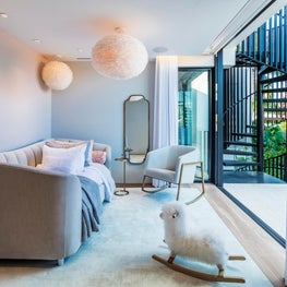 Warm chic girl's bedroom 