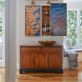 Hidden Liquor Art Cabinet