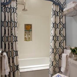 Guest Bathroom with Custom Shower Curtain with Valance