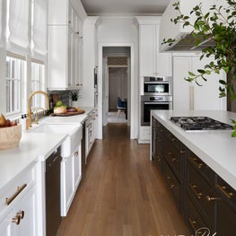 Infused with a soft color palette and engaging textures, this refreshed kitchen finally feels like home to our clients who moved from California.