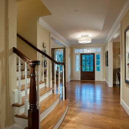 Farmhouse Foyer with Modern Art