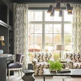 Study with Wallpapered Ceiling 