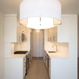 White Open Contemporary Kitchen & Dining Room