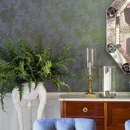 Tufted Detailing on a Lavender Dining Chair