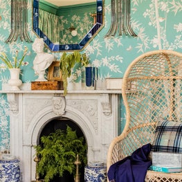 Boston Junior League Show House marble fireplace by Robin Gannon Interiors