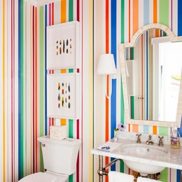 Custom painted powder room