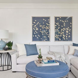 Sitting Area, Benjamin Moore Paint, Neutral Palette, Blue Palette, Art – Pine Lake Project