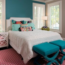 Colorful Girl's Bedroom with Mirror Furniture