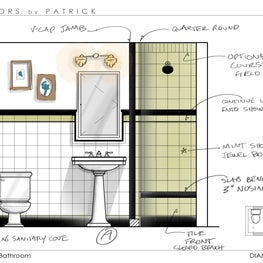 Upper West Side Manhattan Deco Revival Bathroom Design Elevations