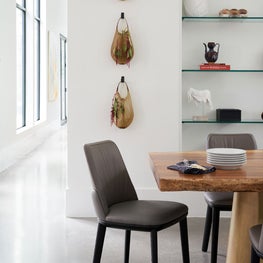 Portfolio: Modern dining room with hanging planters and custom table