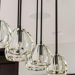 Detail of an Alison Berger chandelier from Holly Hunt