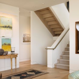 Modern stair hall in Sag Harbor waterfront 