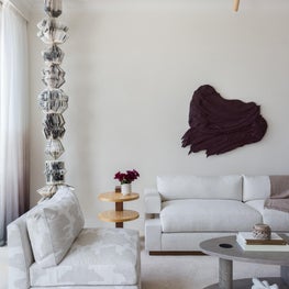 Portfolio: Sophisticated Pebble Beach Living Room with Art