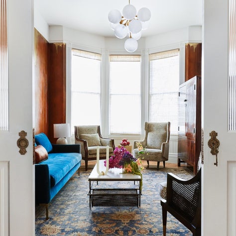 Victorian Parlor: View through Pocket Doors