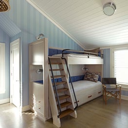 Bridgehampton Residence, Kid's Bunk Room w/ custom designed bunks & storage