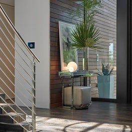 Contemporary interior architecture with soft touches of brown gray tones