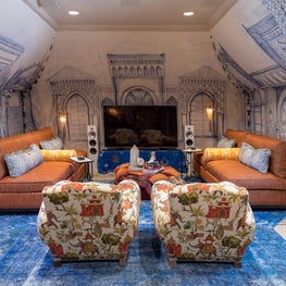 Designer House - Moroccan Entertainment Lounge with custom furniture