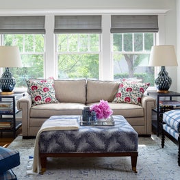 Family Room with Blue Accents 