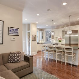 Lincoln Park Vintage, kitchen with white subway tile backsplash