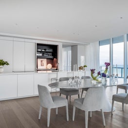 Pristine white walls create the perfect balance | contemporary kitchen