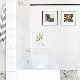 Silver Lake Master Bath Remodel in Black and White