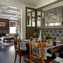 Parisian-Style Mirrored Banquette with Biedermeier Chairs