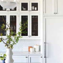 Scott Street Residence - Fresh white kitchen with open cabinetry