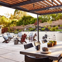 Terraced Garden completed with Fire Pit