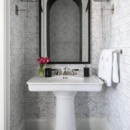 A family powder room. 