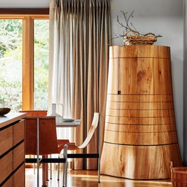 Soulful Home Dining Room with Garde Hvalsøe’s ‘Tree Trunk’ cabinet