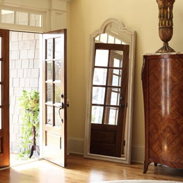 Roswell Residence, Foyer with custom floor mirror
