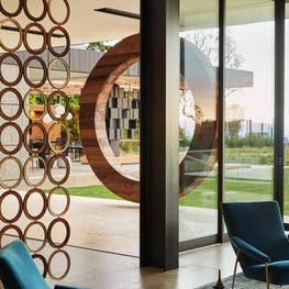 Living room detail with new of the outdoors