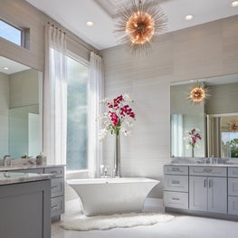 Elegant Golf Manor Master Bathroom