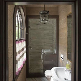 Chestnut Hill Recreation Barn Bathroom with Wood Details