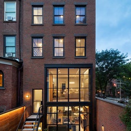 Cobble Hill Row House and Carriage House Rear Facade