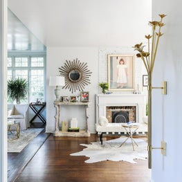 Foyer Vignette with view into Living Room  