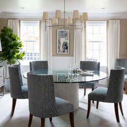 Round Dining Table with Custom Upholstered Chairs
