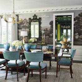 Dining Room with Custom Fromental Wallpaper