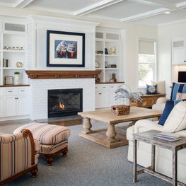 Livable and inviting family room to accommodate a family with four young boys.