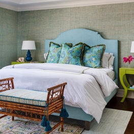 A sophisticated tropical ambience was inspired by the  'classic Palm Beach' style.