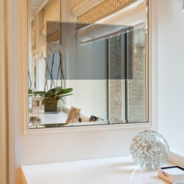 Custom LED TV Mirror with a Vanity