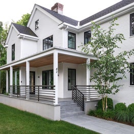 Farmhouse modern renovation with front porch