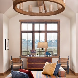 Sitting Area with Custom Rope Chandelier and Magnificent Views - Park City 