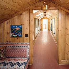 Wisconsin Lake Home with Farmhouse Style: Bunk Room with Curtained Privacy