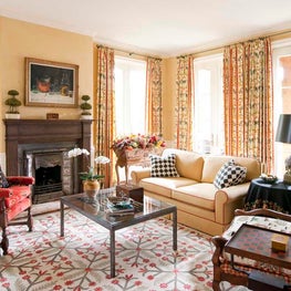 Colorful and bright living room.